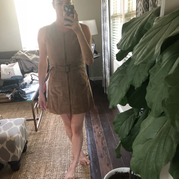 Faux suede zip front dress - Picture 2 of 3